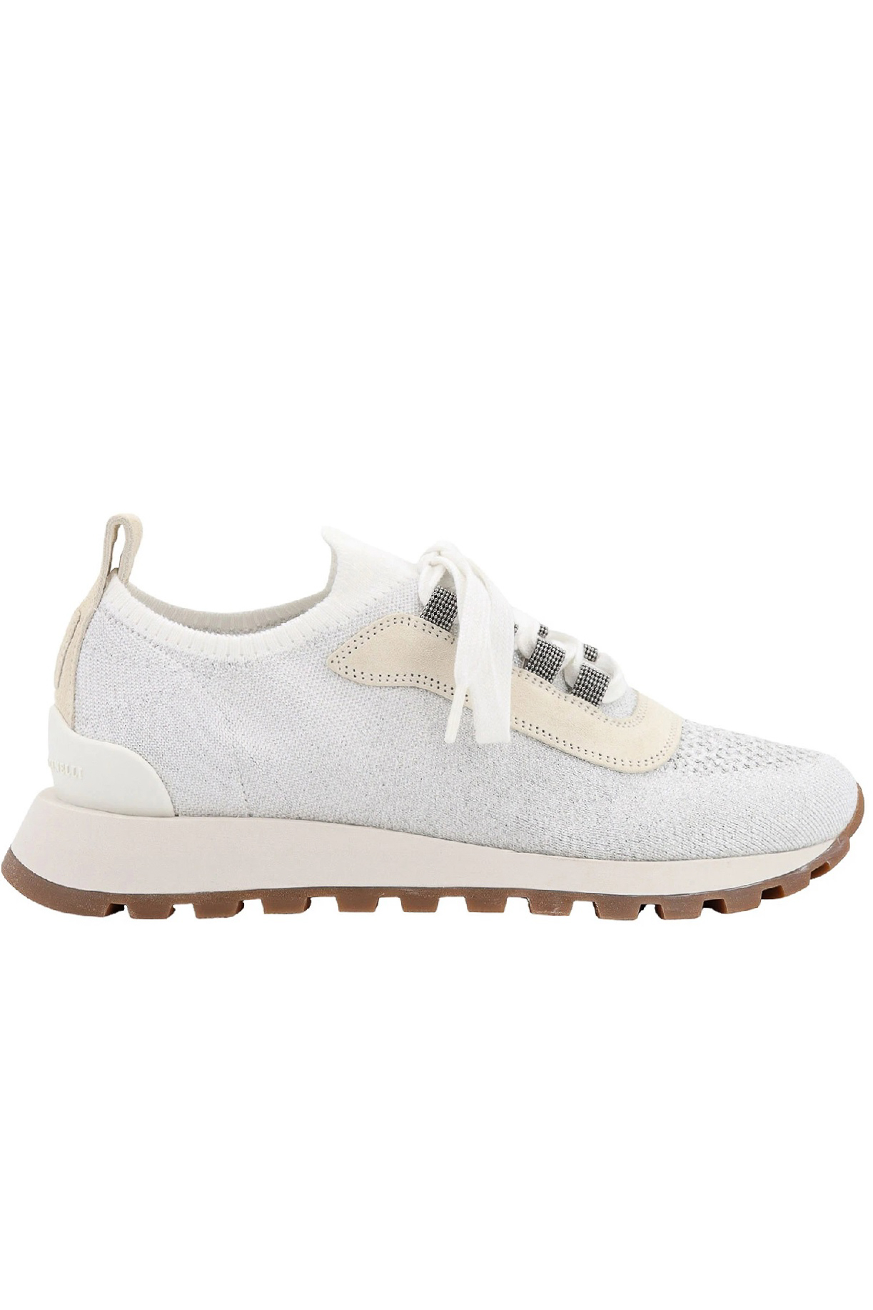 靴 BRUNELLO CUCINELLI Sparkling cotton knit runners with shiny eyelets - BRUNELLO